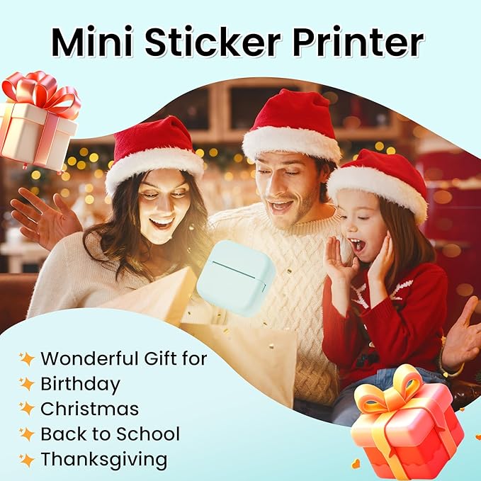 Sticker Printer, Mini Printer, Mini Sticker Printer Compatible with Phone & Tablet, Print Pod with Stickers, M02L Print Pods Mini Printer for School Notes, Scrapbook, Anatomical Diagram