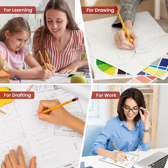 Taja 550 Pack #2 HB Wood-Cased Pencils, Pre-Sharpened with Top Erasers, Bulk Yellow Pencils for School & Classroom