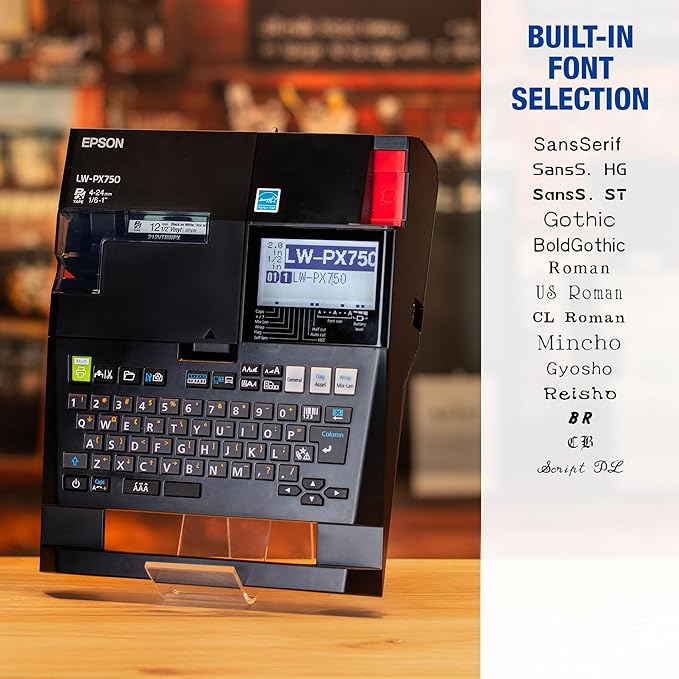 LABELWORKS Epson LW-PX750PCD Industrial Label Maker Kit - Complete Kit with Accessories, Compatible with Large Variety of Tape Types, Portable Handheld Label Printer