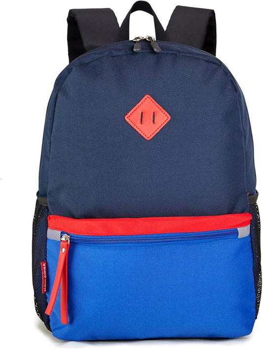 HawLander Little Kids Backpack for Boys Toddler School Bag Fits 3 to 6 years old, 15 inch, Navy Blue