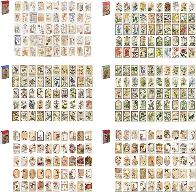 Washi Stickers, 12 Sets 600 Pcs Aesthetic Sticker Book for DIY Journaling, Journaling Supplies for Bullet Journal Art Diary Card Craft Gifts Planner Notebook