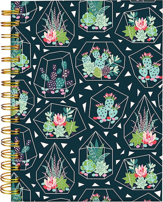 iampanda Spiral Journal Notebook,Cute Strong TwinWire Binding with Premium Paper for Girl Women,60 Sheets A5 College Ruled NotebookJournal,Perfect for School Office Home Gifts,Stylish tropical