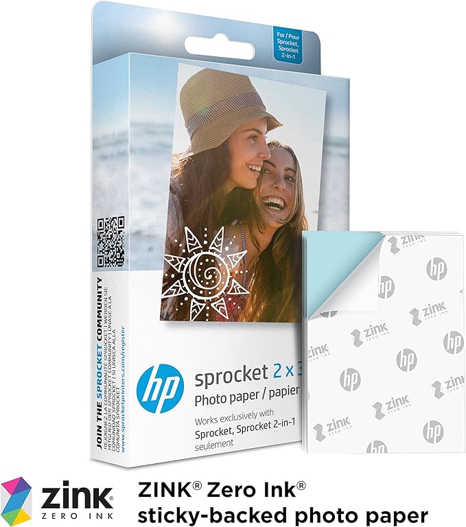 HP Sprocket Portable 2x3 Instant Color Photo Printer (Blush Pink) Starter Bundle