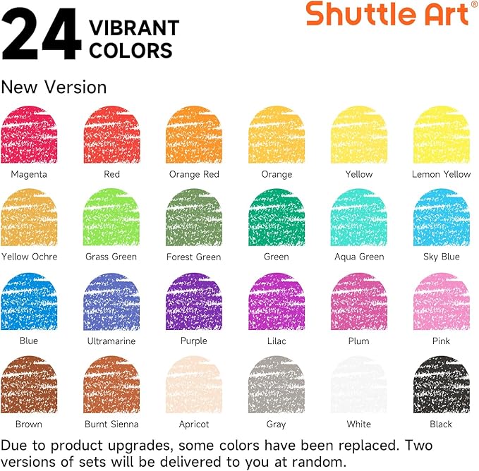 Shuttle Art Crayons Bulk Set - 24 Boxes of 24 Assorted Colors, 576 Count Durable & Non-Toxic Teacher-Quality Crayons, School Supplies bulk For Family Class Party Favors
