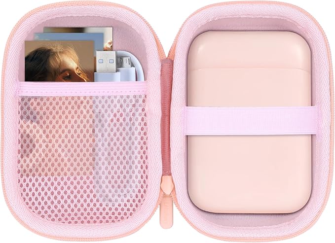 Storage Case Compatible with Liene 2x3” Photo Printer Mini Instant Portable Color Mono Photo Printer (Pink Case)