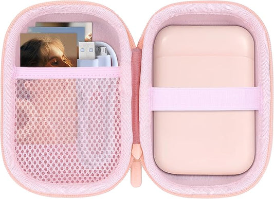 Storage Case Compatible with Liene 2x3” Photo Printer Mini Instant Portable Color Mono Photo Printer (Pink Case)