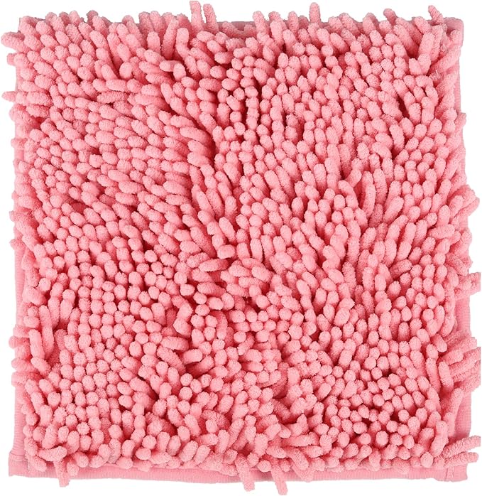 Locker Rug School Rugs Carpet Chenille 100% Microfiber Locker Carpet with Non Skid Backing Locker Decorations (Pink, 10X10)