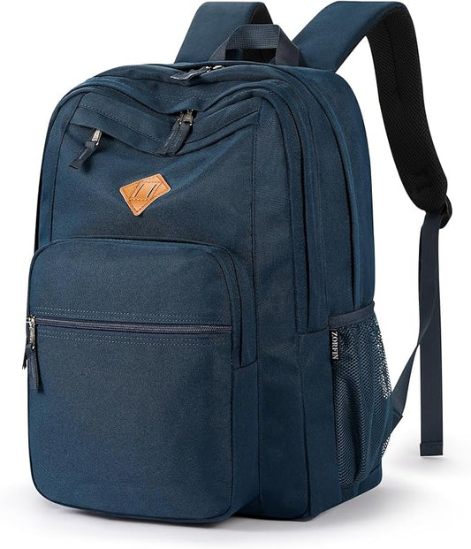 ZORFIN 26L Backpack for School, College, and Travel: Water Resistant Bookbag with 8 Compartments - Steel blue