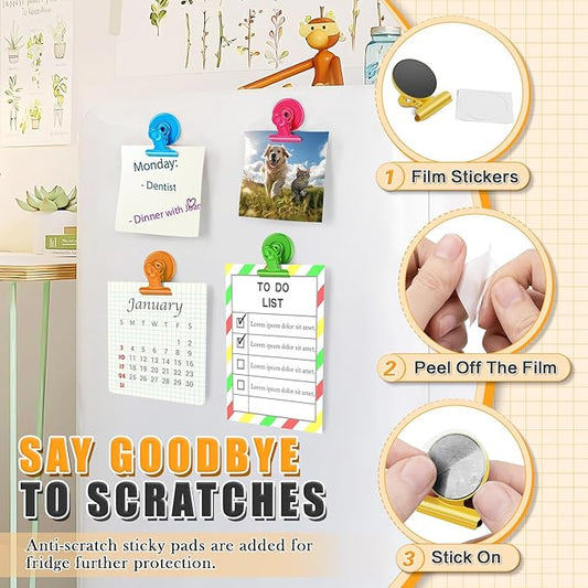 Grtard 48 Pack Magnetic Clips Heavy Duty, Colorful Magnet Clips for Fridge, Refrigerator Magnets with Clip, No-Scratch Strong Magnetic Clip for Refrigerator, Whiteboard, Cruise Cabins, Locker