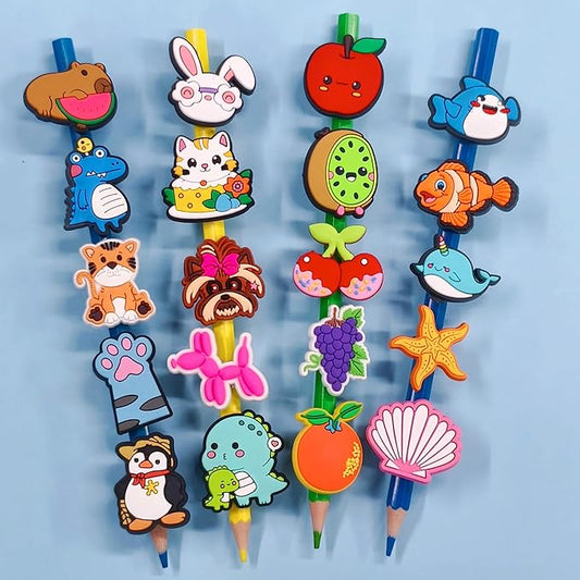 Wholesale 1000Pcs Random Pencil Topper Decoration,Mixed Tons of Different Themes,Lot Cute Pencil Charms Bulk for School Reward/Small Business