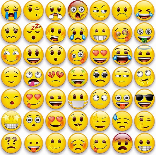 MORCART 54Pcs Emoji Refrigerator Magnets Fridge Magnets for Locker Whiteboard Decorative Magnets - Cute Funny Magnets for School Home Kitchen Office Gift for Teacher Family and Friend
