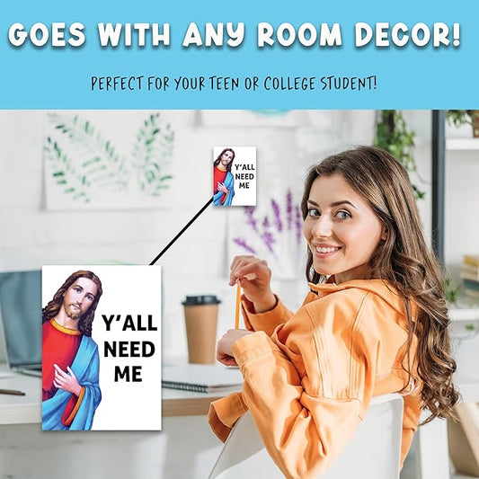 Y'all Need Me Motivational Magnet for Workspace Decor - Suitable for Home, Desks, Lockers, and College Spaces - Ideal Gift for Friends, Coworkers & Family Members