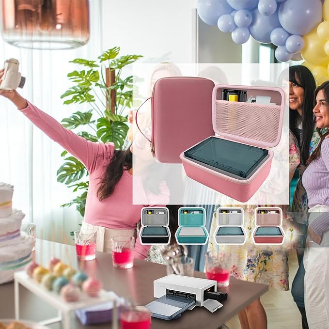khanka Case Compatible with M100 M200 Liene 4x6'' Photo Printer, Wi-Fi Picture Printer,Case Only(Pink)