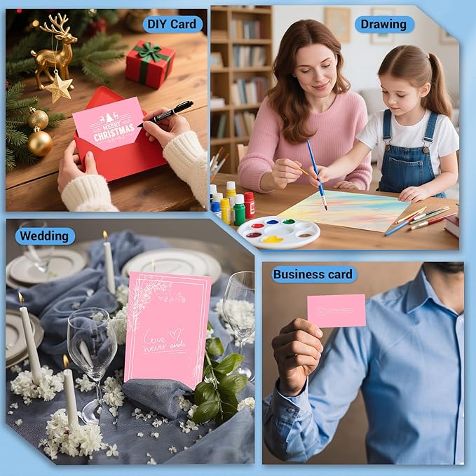 Pink Cardstock 8.5 x 11, Thick Printer Paper 75 lb/200 gsm, 40 Sheets Card Stock Pink, Heavy Card stock, Art CardStock Paper for Invitations, Diy Cards, Business Cards, Menus, Crafts, Drawing etc