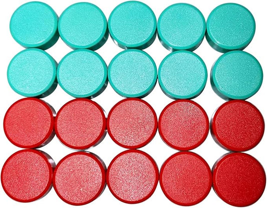 20 Pack Cute Magnets for Fridge, Round White Board Magnets, Whiteboard Magnet Fridge for Locker, Kitchen, Office and Classroom(Red and Green)