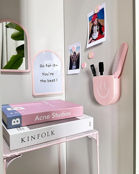 KEYDUACU 10 pcs - Locker Accessories, Locker Decorations Including Mirrors, whiteboards, Magnets and organizing Supplies. Ideal for Back-to-School Essentials and The Office (11 Pcs - Pink)