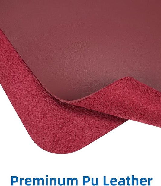 Leather Desk Pad Protector,Mouse Pad,Office Desk Mat, Non-Slip PU Leather Desk Blotter,Large Desk mat,Waterproof Keyboard mat for Office/Home/Decor (Burgundy Red,35" x 17")