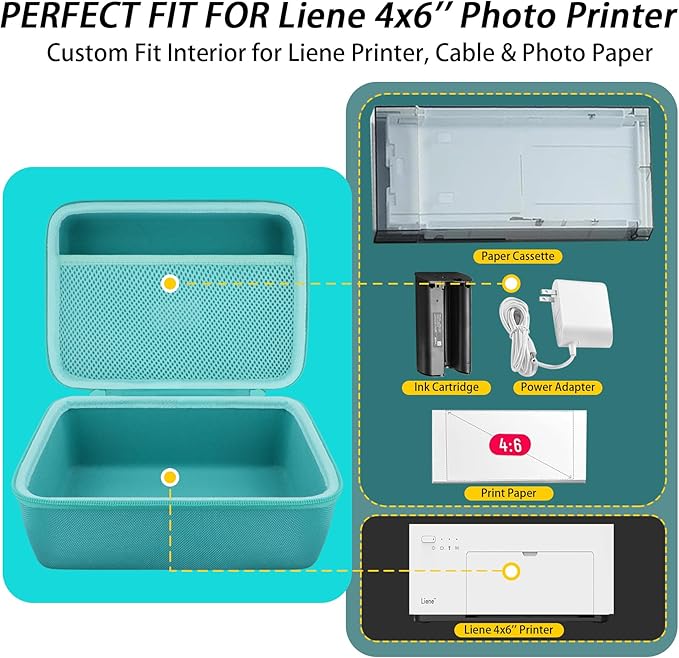 khanka Case Compatible with M100 M200 Liene 4x6'' Photo Printer, Wi-Fi Picture Printer,Case Only(Blue)
