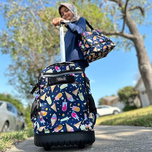 Tilami Rolling Backpack Armor Luggage School Travel Book Laptop 18 Inch Multifunction Wheeled Backpack Students
