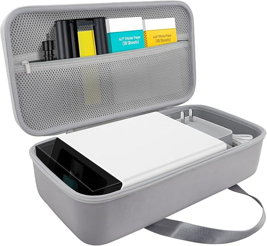 khanka Storage Case for Liene PixCut S1 Printer - Fits Liene PixCut S1 Photo Sticker Printer Die Cutting Machine & Cutting Blade/Ink Cartridge, All - in - One Grey Protector