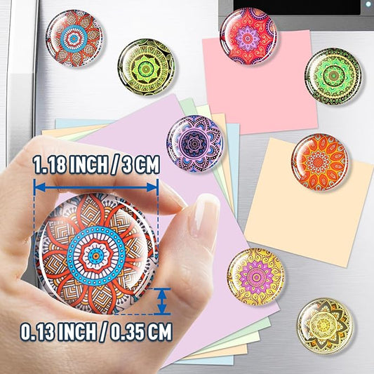 FINDMAG 12 Pcs Glass Fridge Magnets, Cute Fridge Magnet Sticker, Small Magnets for Office, Photo, Cabinet, Locker Accessories and Whiteboard