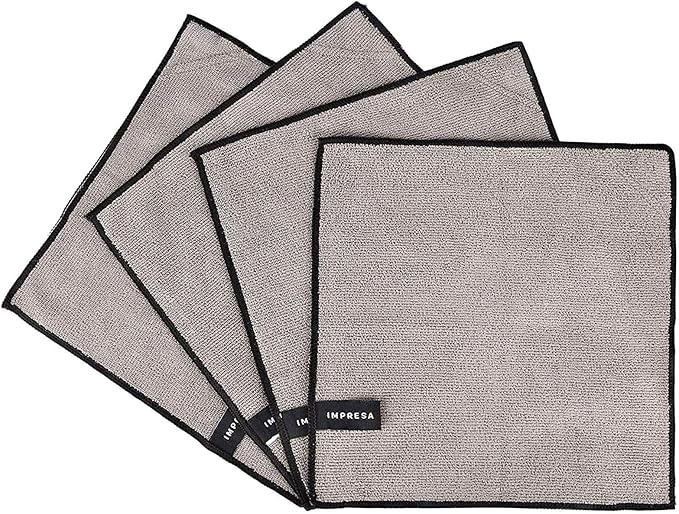 Impresa Magnetic Microfiber Dry Erase Cloth Erasers - 10 in x 10 in, 4-Pack, White, Reusable & Washable - Strong Magnet Grip for Whiteboards & More - Teacher Supplies & Classroom Must Haves