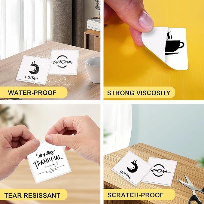6 Rolls(900PCS) Thermal Label Sticker for B21/B3S/B1 Printer Label Maker Tape Waterproof Sticker Paper Business Shipping Address Labeling Replacement with Self-Adhesive (50 x 50mm-150PCS)