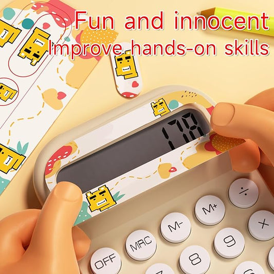 Pocket Calculator, Kids 8 Digit Small Desktop, LCD Display, Cute & Aesthetic Mini Calculator (Blue, S)
