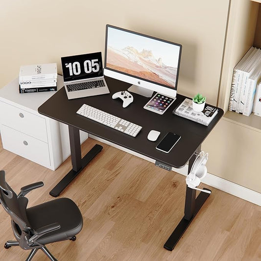 Electric Standing Desk Adjustable Height, 32x20 Inches Sit Stand up Desktop for Home Office, Ergonomic Rising Computer Table with Memory Preset, Black