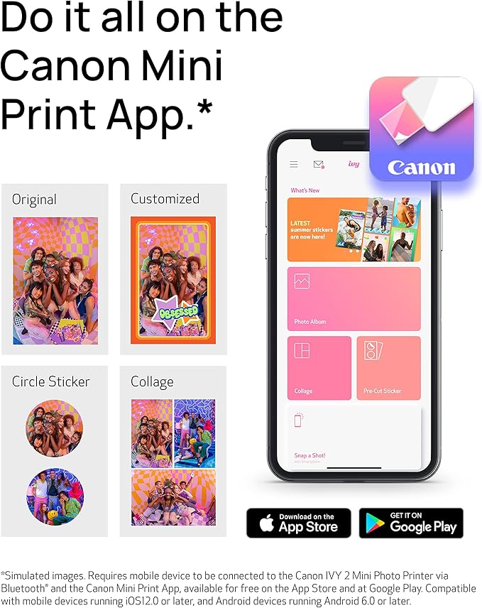 Canon IVY ZINK 2" x 3" Photo Sticker Paper 100 sheets Pack