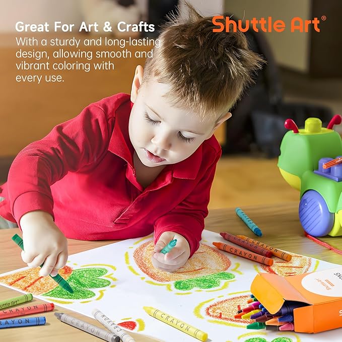 Shuttle Art Crayons Bulk Set - 40 Boxes of 24 Assorted Colors, 960 Count Durable & Non-Toxic Teacher-Quality Crayons, School Supplies bulk For Family Class Party Favors