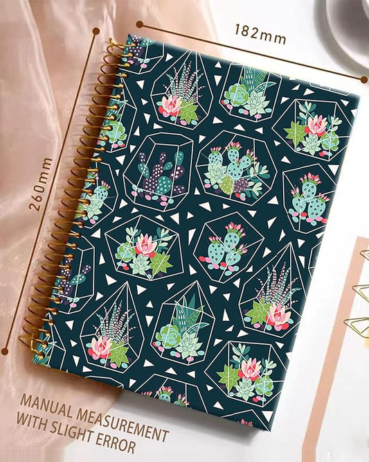 iampanda Spiral Journal Notebook,Cute Strong TwinWire Binding with Premium Paper for Girl Women,60 Sheets A5 College Ruled NotebookJournal,Perfect for School Office Home Gifts,Stylish tropical