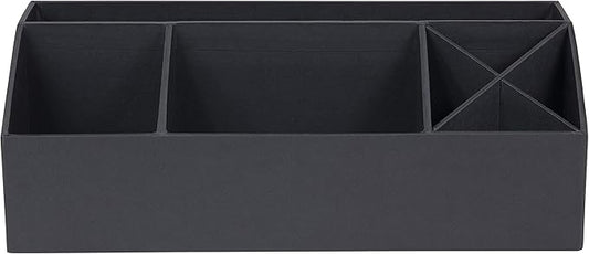 Bigso Elisa Desktop Organizer - Durable Office Desk Organizer with 7 Compartments for Office Supplies and Accessories - 13.1 in x 4.9 in x 4.9 in - Dark Gray