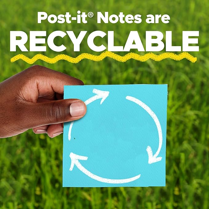 Post-it Super Sticky Notes, 3 x 3 in | Energy Boost Collection | For Organization | 24 Pads, Pack of 8
