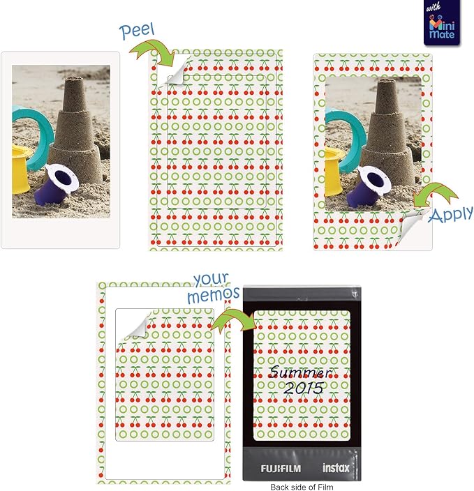 Fujifilm Instax Mini Instant Film (3 Pack, 60 Sheets) 5 Plastic Desk Frames + 10 Paper Frames Plus 60 Sticker Frames