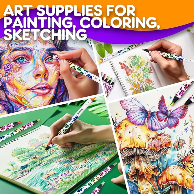 nsxsu 16 Colors Art Supplies for Teens Adults, Rainbow Colored Pencils, Teen Girl Gifts Trendy Stuff, Multicolored Art Fun Pencil for Coloring, Drawing, School Supplies, Party Favor Bags