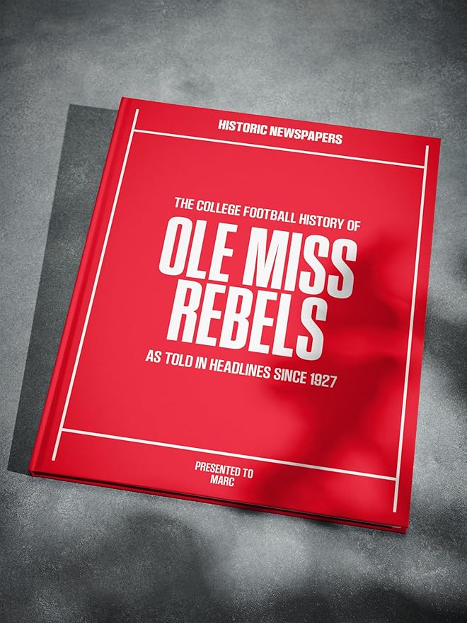 Signature gifts Personalized College Football Newspaper History Book, A3 Large Deluxe Hardcover - College Football Fan, Alumni, Students Keepsake Gift