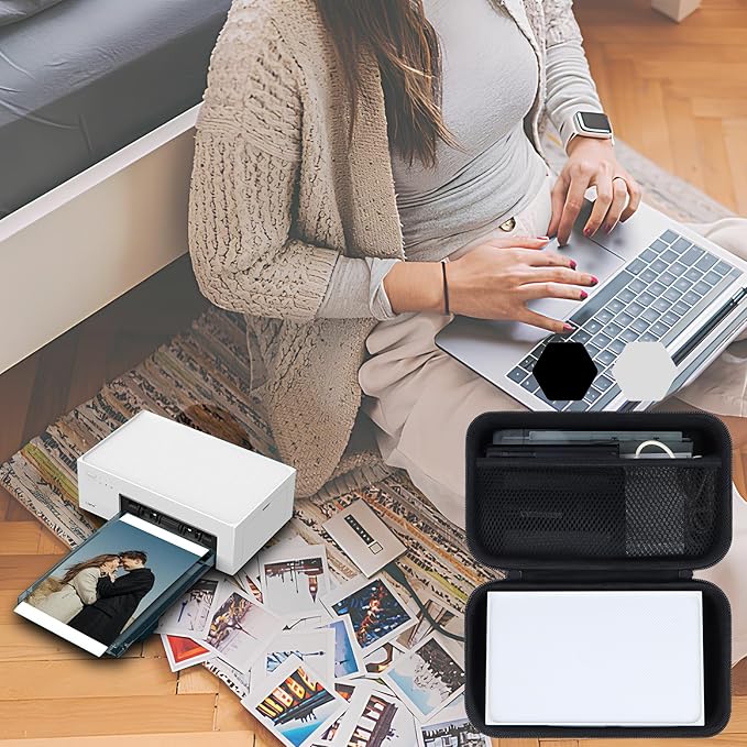 Hard Case Replacement for Liene 4x6'' Photo Printer Full-Color Portable Instant Photo Printer (White Case)