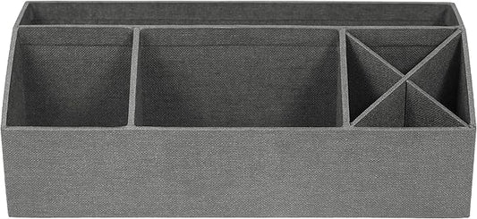 Bigso Elisa Desktop Organizer - Durable Office Desk Organizer with 7 Compartments for Office Supplies and Accessories - 13.1 in x 4.9 in x 4.9 in - Canvas Gray