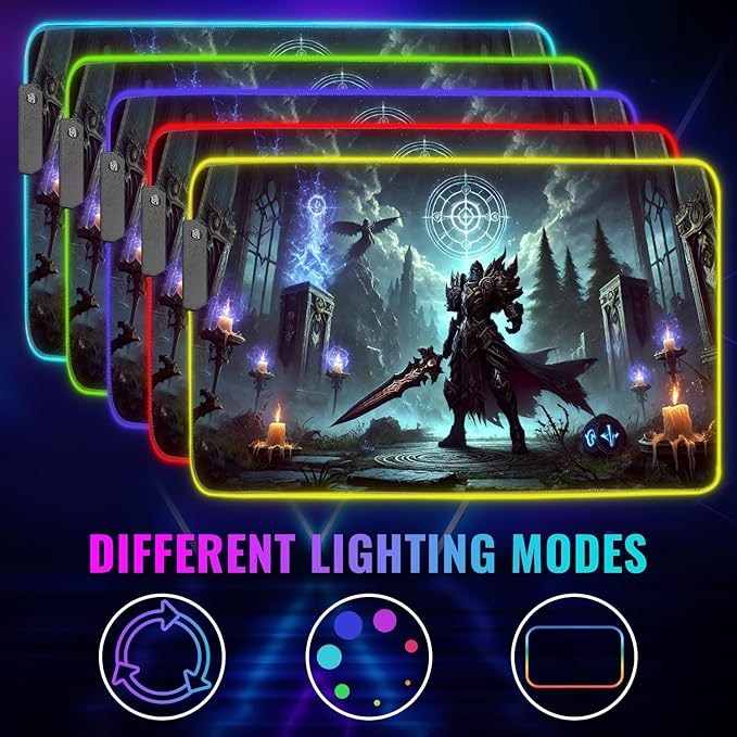 Gaming Mouse Pad - Desk Mat Gaming Mouse Pad , Medium Extra Large Extended Big Long Huge XL XXL and XXXL RGB LED Light Mousepad For a Computer , PC Mats Mousepads Frozen Warlord