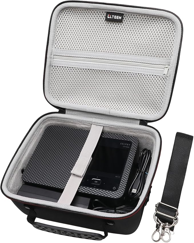 LTGEM Hard Case Compatible with Canon SELPHY CP1500 / CP1300 / CP1200 Compact Photo Printer/Portable Photo Printer (with Shoulder Strap)