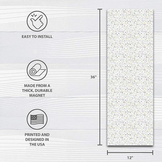APPLIANCE ART Deluxe School Locker Magnetic Wallpaper | Decorative | Magnetic Vinyl for Instant Update | Trimmable | Easy Install, Remove & Reuse | Rainbow Sprinkles Single Panel