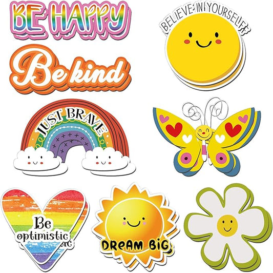 Frienda 16 Pieces Locker Magnets for Girls Cute Inspirational Magnets for Whiteboard Motivational Fridge Positivity Quote Car Sticker Waterproof Locker Classroom Home(Cute Style)