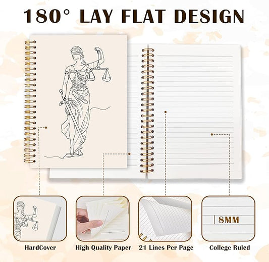 Lawyer Gifts Spiral Notebook Journal 5.5x8.3, Lawyer Attorney Gifts for Female Women Notebooks for Note Taking
