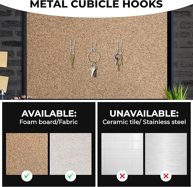 50Pcs Cubicle Hooks - Fabric Panel Wall Hooks with Clear Storage Box for Office, Home, School Decor & DIY Parties