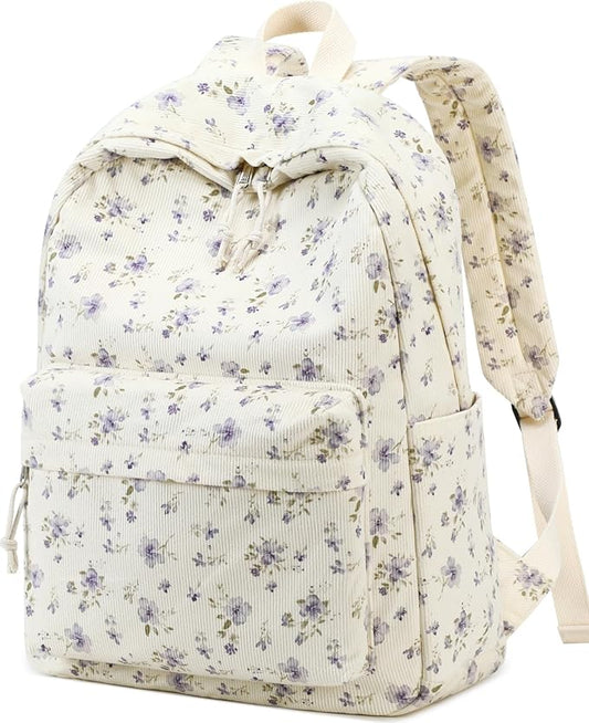 School Backpack for Teens Large Corduroy Bookbag Lightweight 15.6 inch Laptop Bag for Girls Women Casual High School College