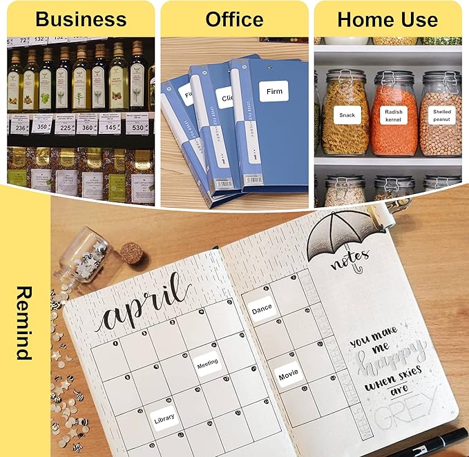 6 Rolls(1380PCS) Thermal Label Sticker for B21/B3S/B1 Printer Label Maker Tape Waterproof Sticker Paper Business Shipping Address Labeling Replacement with Self-Adhesive (40 x 30mm-230PCS)