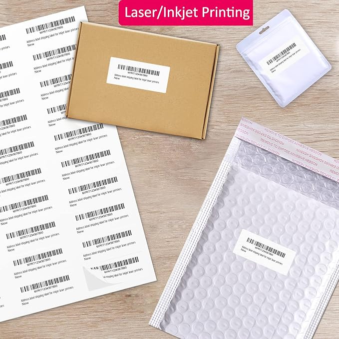 1" x 2-5/8" Shipping Address Labels 3000 Label Stickers Paper for Laser/Inkjet Printer 30 per Page Printable Mailing Labels - Matte, 100 Sheets