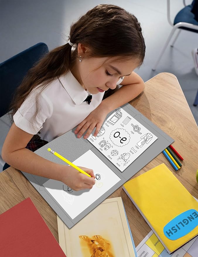 SUNEE Folders with Pockets (25 Pack, Gray), 2 Pocket Folders Fit Letter Size Paper, Paper File Folder for School Office Home Bussiness