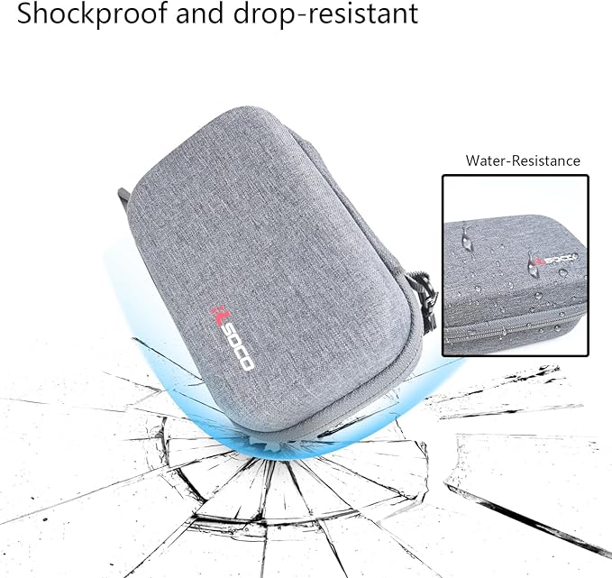 RLSOCO Hard Case for Memoking T02 & Nelko PM230 & Anycash & Phomemo M02/T02/M02X & Ponek & Memoqueen T02 Sticker Printer，Mini Bluetooth Portabel Sticker Maker - Grey (Case Only)